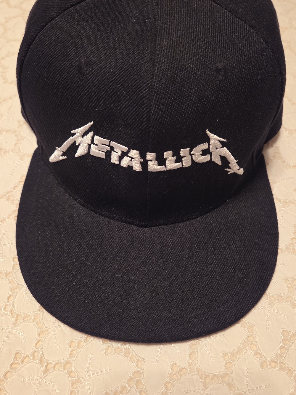 Rare Metallica Embroidered Black Snapback Hat Hardwired Flat Bill